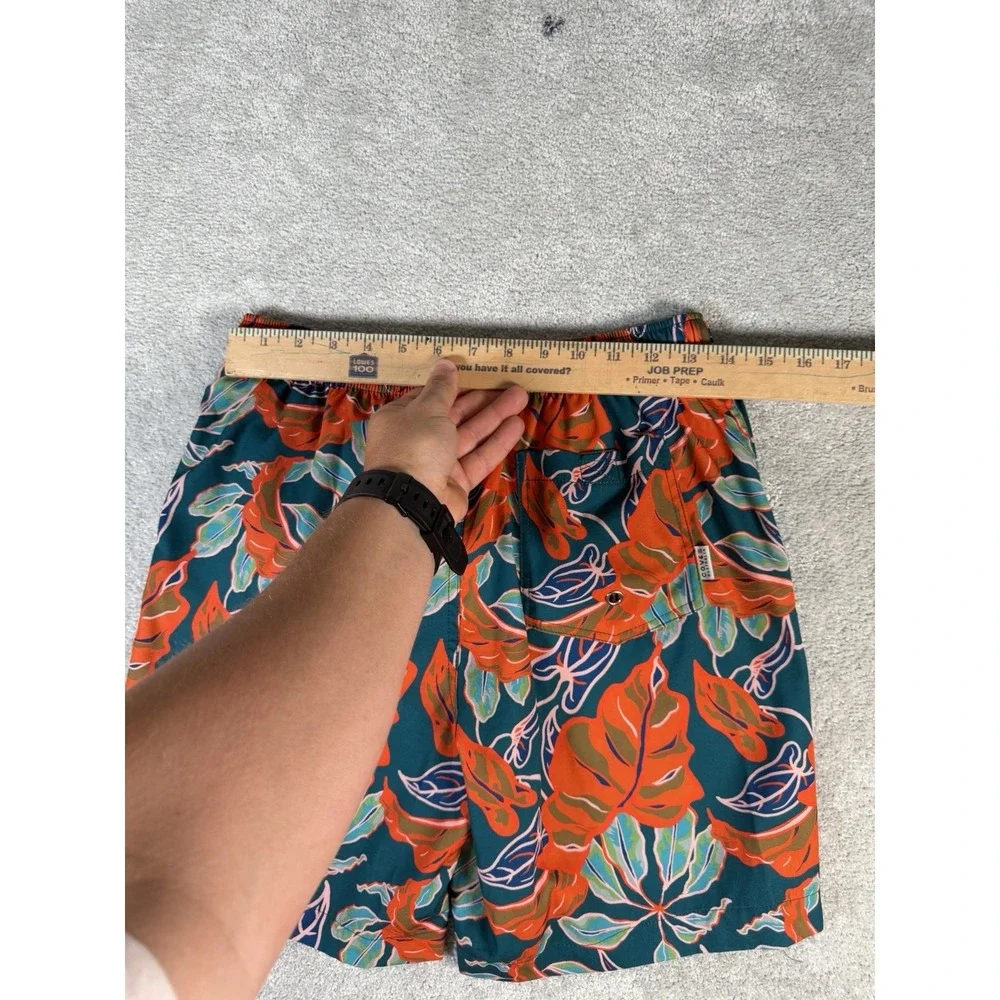 Cove Tropical Palm Leaf All Over Swim Trunks Mens Medium Multicolor Board Shorts